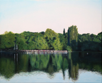 Am Seehaus <br> Öl auf Leinwand, 40 x 50 cm