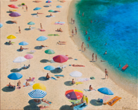 Strandleben <br> Öl auf Leinwand, 40 x 50 cm