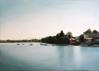 Starnberger See bei Bernried <br> Öl auf Leinwand, 70 x 50 cm