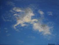 Abendwolke <br> Öl auf Papier, 24 x 32 cm